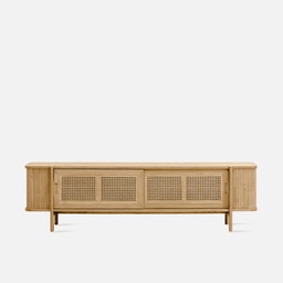 White rattan deals tv stand